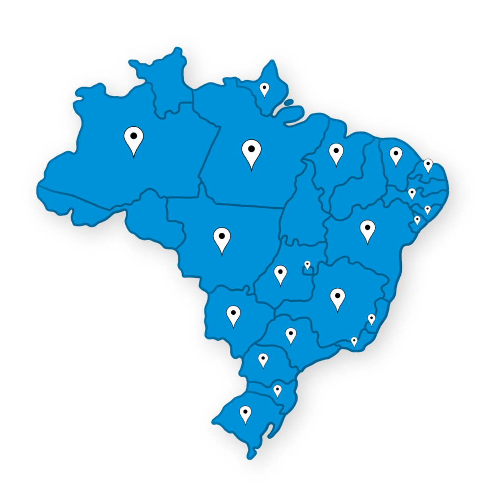 Mapa ilustrativo com todos os estados de atuação da GoGood