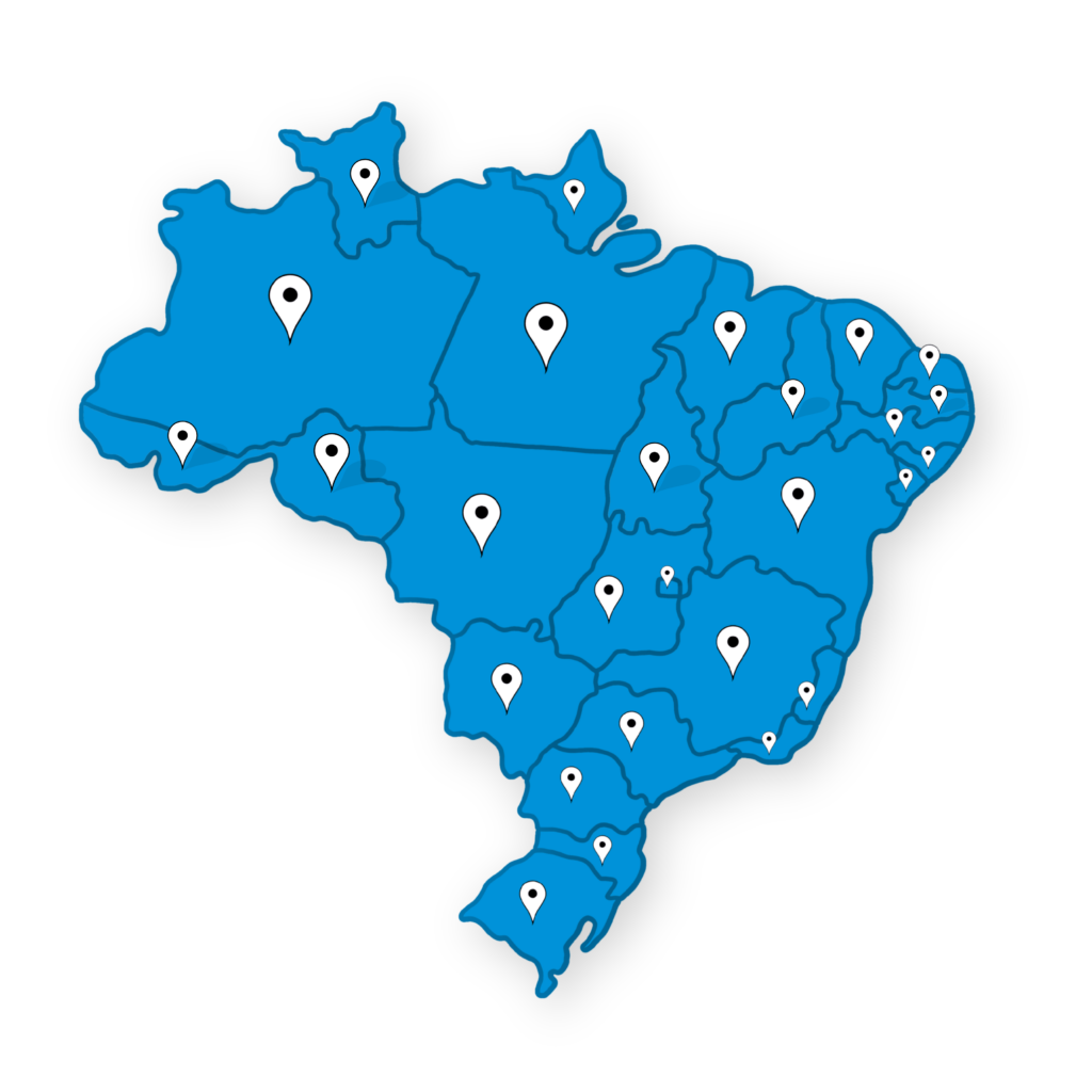 Mapa ilustrativo mostrando todos os estados de atuação da GoGood